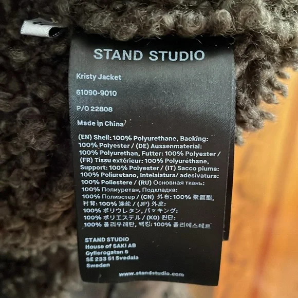 STAND STUDIO Women's Kristy Faux-Shearling Jacket Size US 10 In Brown - Picture 6 of 9